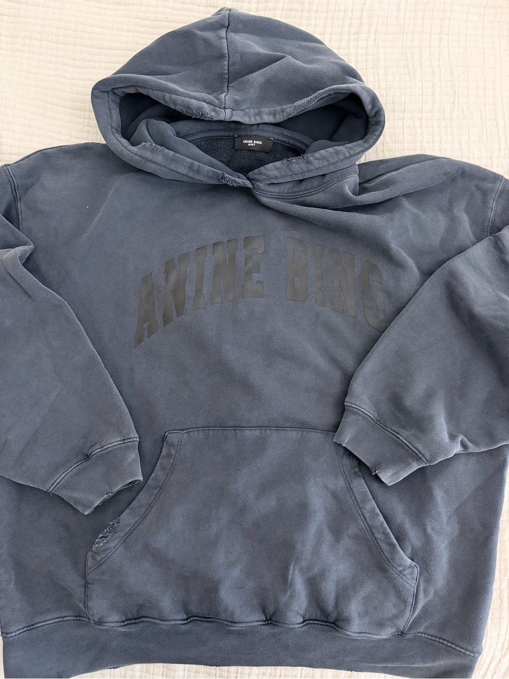 ANINE BING Harvey Sweatshirt in dark washed black